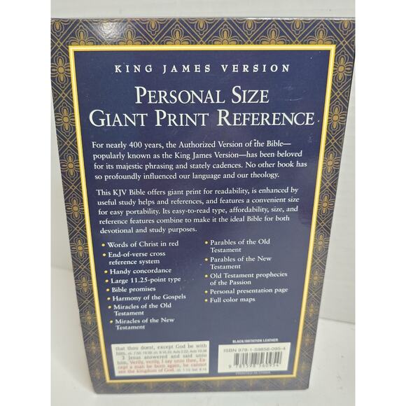 Personal Size Giant Print KJV Reference Holy Bible Hendrickson w/ Cover New - Picture 2 of 3